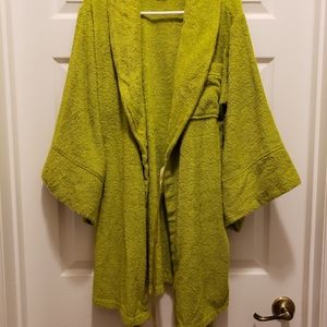 Xhilaration Sleepwear Cotton Green Robe - S/M